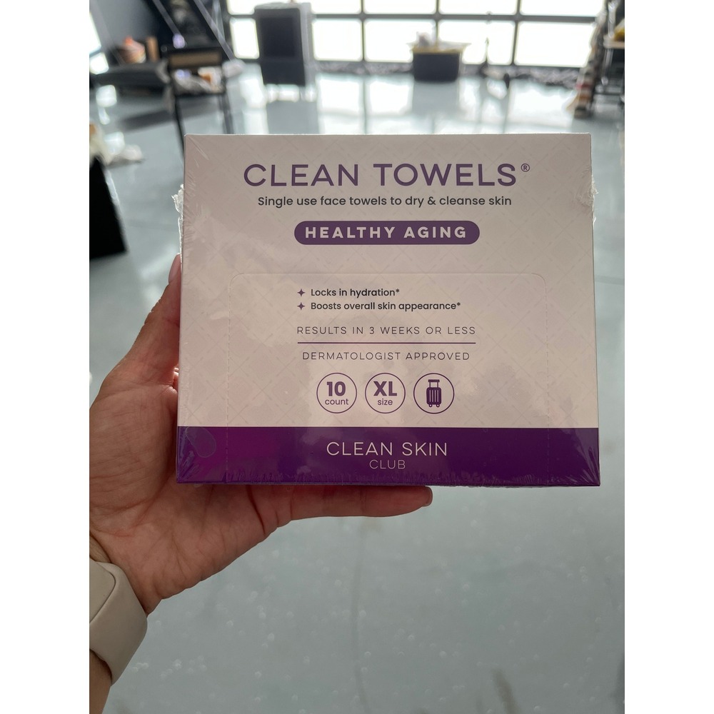 Clean Skin Club Clean Towels Healthy Aging XL 10 Count Travel Pack New Sealed